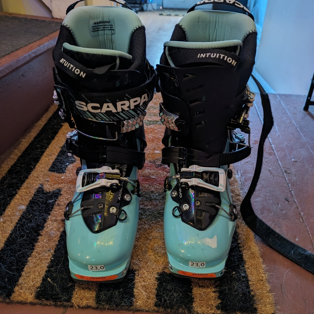 Scarpa Alpine Ski Boots Tech Binding GEA 23 Aqua Black